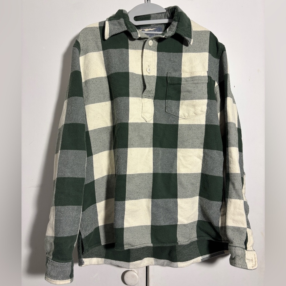 Green and White Checkered Men's Shirt